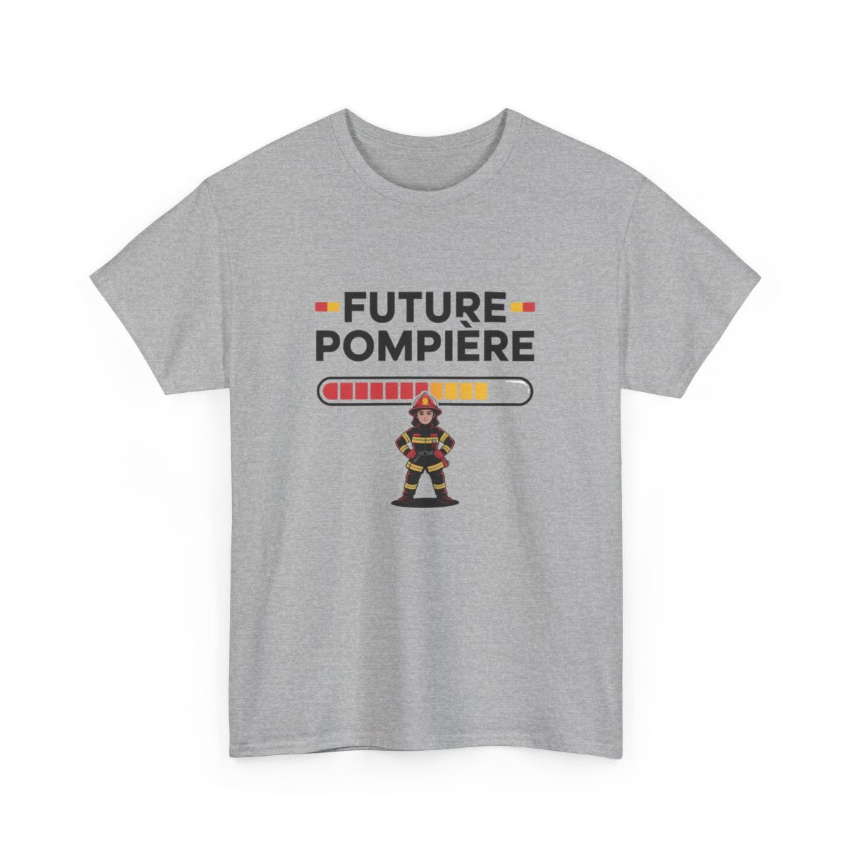T-shirt Future Pompière Femme – Tee Shirt Blanc Gris Métier Sapeur-Pompier – Design Fille Courage Secours S à 3XL