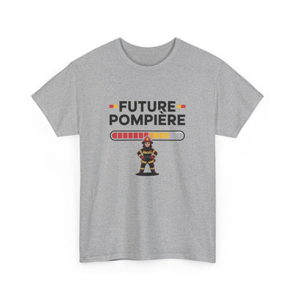 T-shirt Future Pompière Femme – Tee Shirt Blanc Gris Métier Sapeur-Pompier – Design Fille Courage Secours S à 3XL