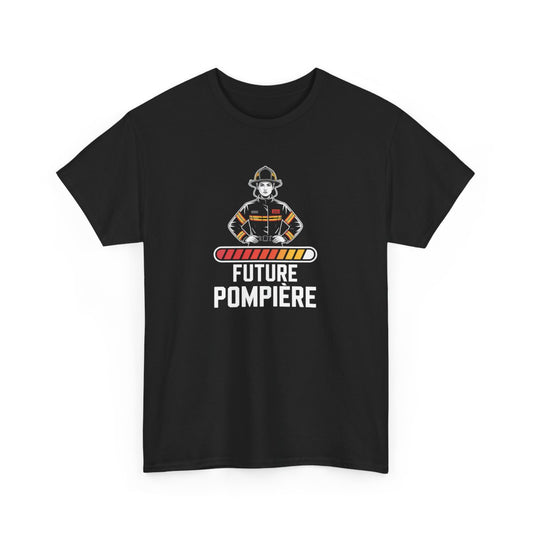 T-shirt Future Pompière Femme – Tee Shirt Noir Métier Sapeur-Pompier – Design Feu Courage et Vocation S à 3XL