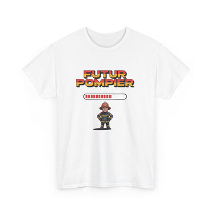 T-shirt Futur Pompier Homme – Tee Shirt Blanc Gris Métier Sapeur-Pompier – Design Feu et Vocation Secours S à 3XL
