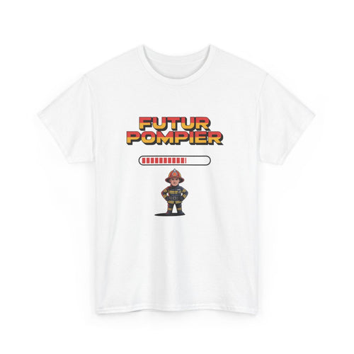 T-shirt Futur Pompier Homme – Tee Shirt Blanc Gris Métier Sapeur-Pompier – Design Feu et Vocation Secours S à 3XL