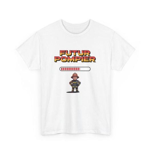 T-shirt Futur Pompier Homme – Tee Shirt Blanc Gris Métier Sapeur-Pompier – Design Feu et Vocation Secours S à 3XL