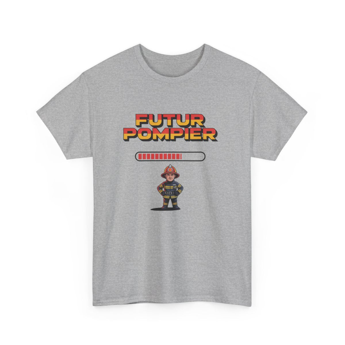 T-shirt Futur Pompier Homme – Tee Shirt Blanc Gris Métier Sapeur-Pompier – Design Feu et Vocation Secours S à 3XL