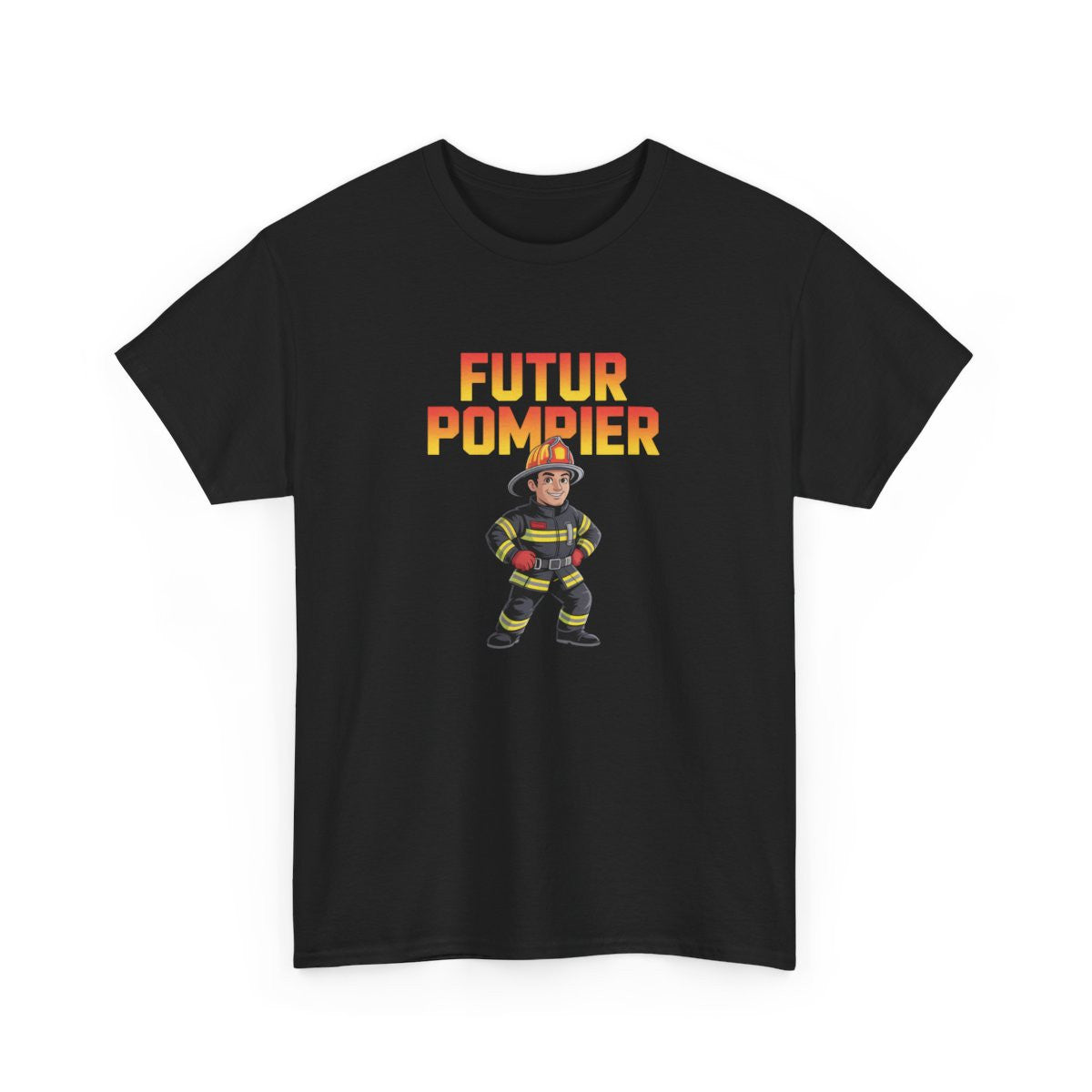 T-shirt Futur Pompier Homme – Tee Shirt Noir Sapeur-Pompier Vocation – Design Héros Feu Cartoon S à 3XL
