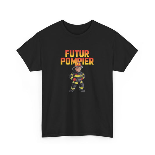T-shirt Futur Pompier Homme – Tee Shirt Noir Sapeur-Pompier Vocation – Design Héros Feu Cartoon S à 3XL