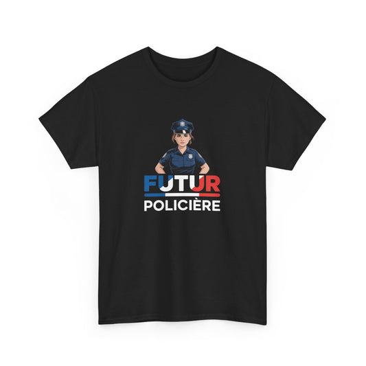 T-shirt Future Policière Femme – Tee Shirt Noir Métier Police Nationale – Design République Sécurité S à 3XL