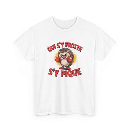 T-shirt Hérisson Boxeur Drôle – Qui S’y Frotte S’y Pique – Tee Shirt Humour Animal Combat