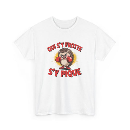 T-shirt Hérisson Boxeur Drôle – Qui S’y Frotte S’y Pique – Tee Shirt Humour Animal Combat