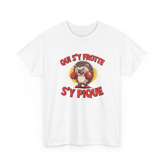 T-shirt Hérisson Boxeur Drôle – Qui S’y Frotte S’y Pique – Tee Shirt Humour Animal Combat