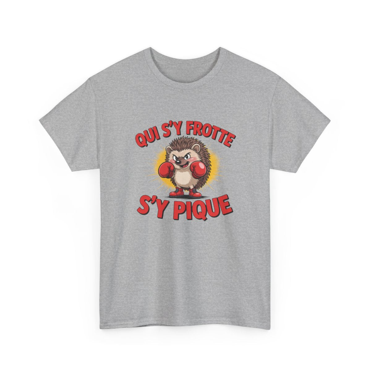 T-shirt Hérisson Boxeur Drôle – Qui S’y Frotte S’y Pique – Tee Shirt Humour Animal Combat