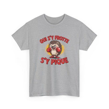 T-shirt Hérisson Boxeur Drôle – Qui S’y Frotte S’y Pique – Tee Shirt Humour Animal Combat
