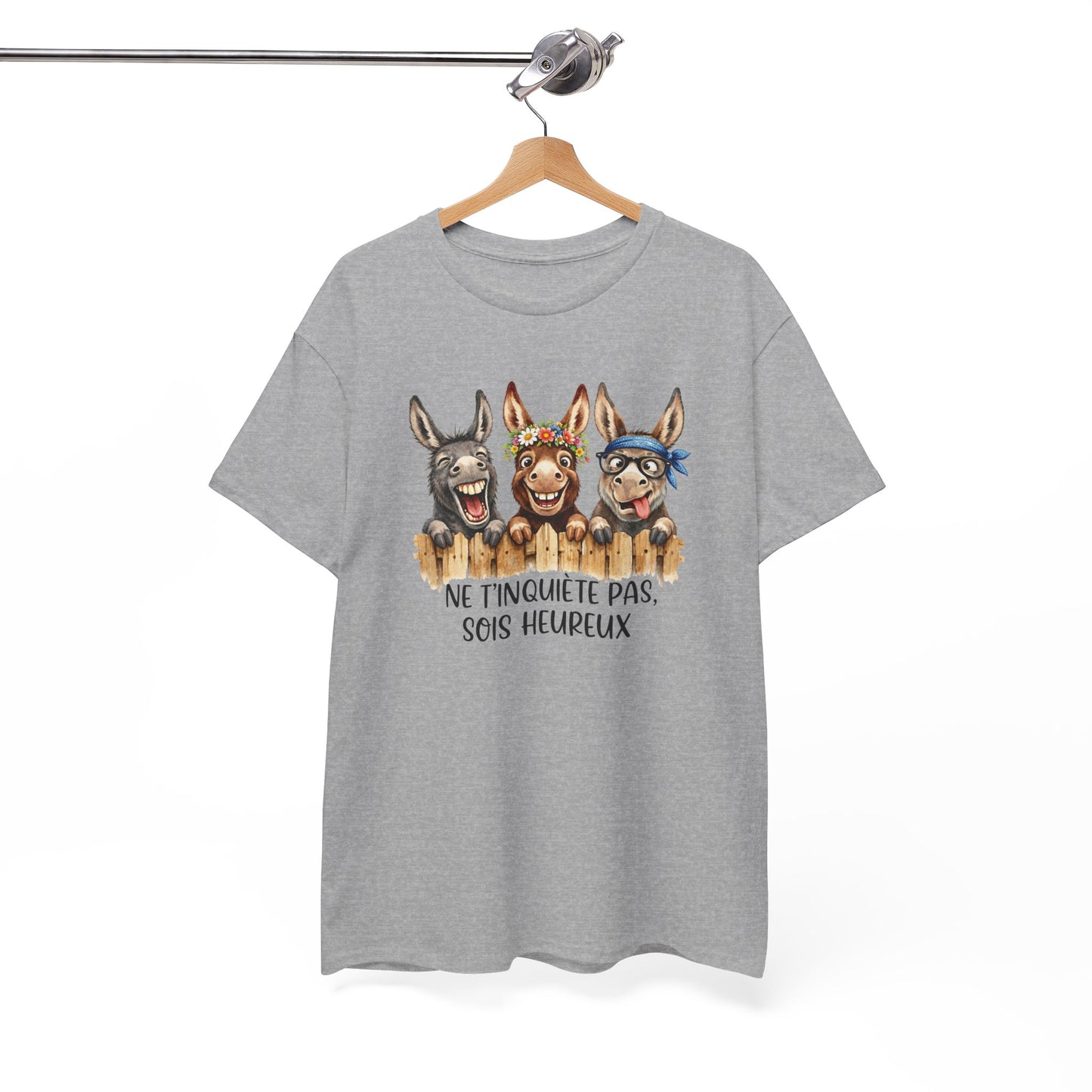 Tee-Shirt Homme et Femme Humour – Ânes Drôles et Rigolos – Cadeau Original Amusant pour Amoureux des Animaux