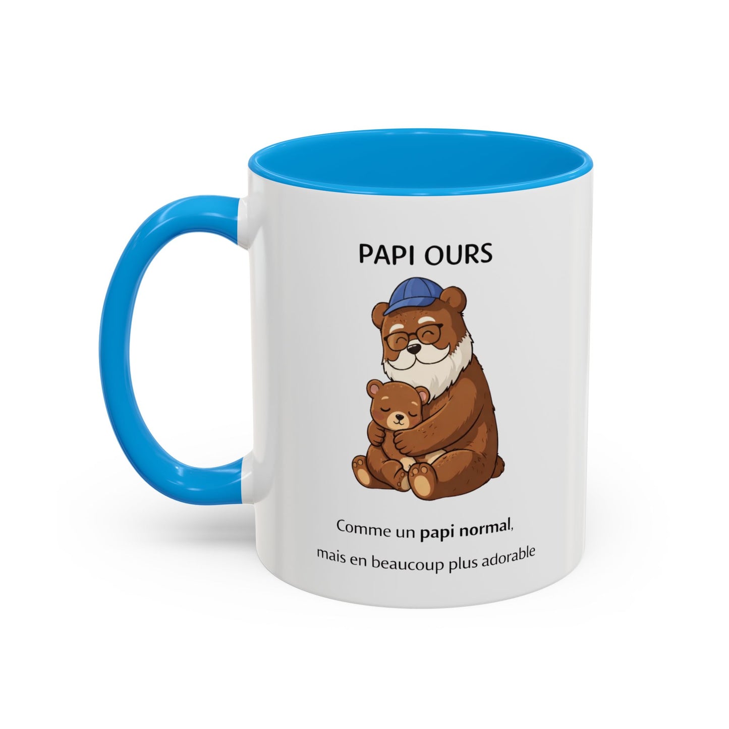 Tasse Papi Ours 325ml – Mug Céramique Cadeau Grand-Père Animal Mignon Famille Idée Originale