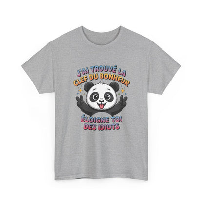 Tee Shirt Humour Panda – T-shirt Message Drôle "Éloigne-toi des Idiots" – Cadeau Mignon