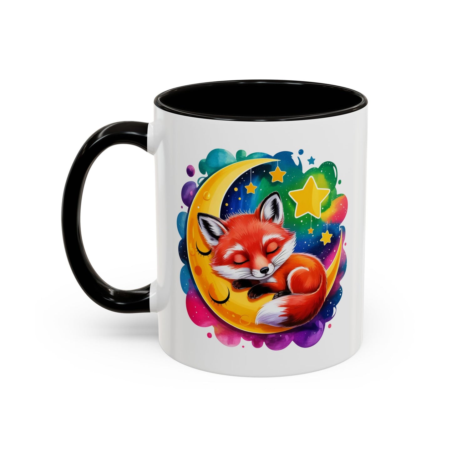 Mug Renard sur la Lune – Tasse Nuit Étoilée Kawaii – Cadeau Mignon et Relaxant – Céramique 325ml