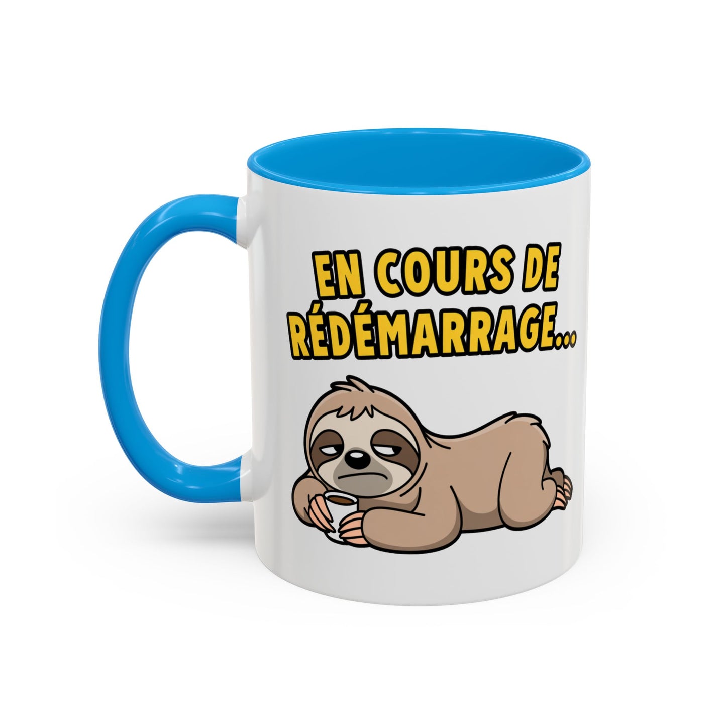 Mug Drôle En Cours de Redémarrage – Tasse Humoristique Paresseux et Café – Cadeau Humour Bureau 325ml