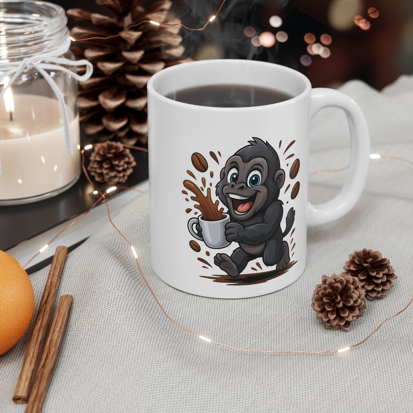 Tasse Gorille Amusant – Mug Café Cartoon Céramique 325ml – Cadeau Original Animal Mignon