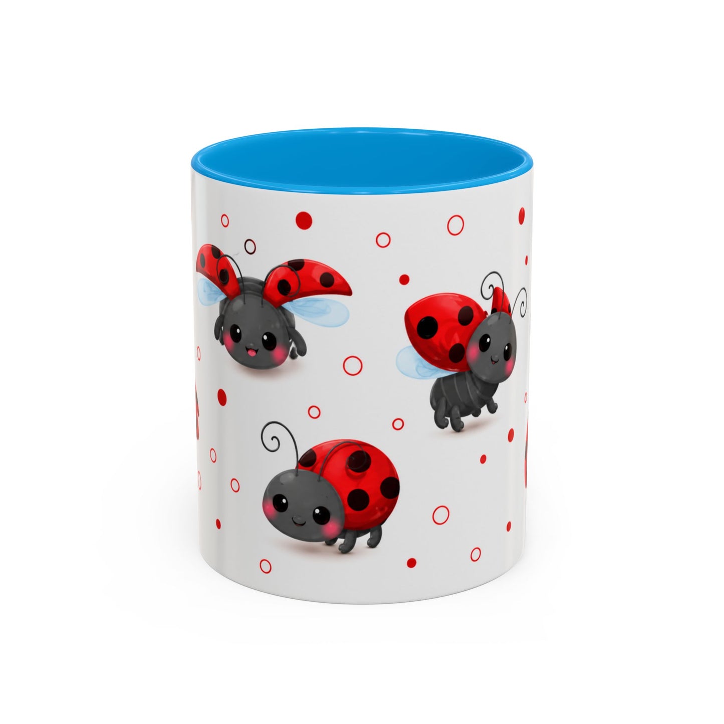 Tasse Coccinelles Mignonnes – Mug Kawaii Insectes Cartoon et Rouge Noir – Cadeau Nature 325ml