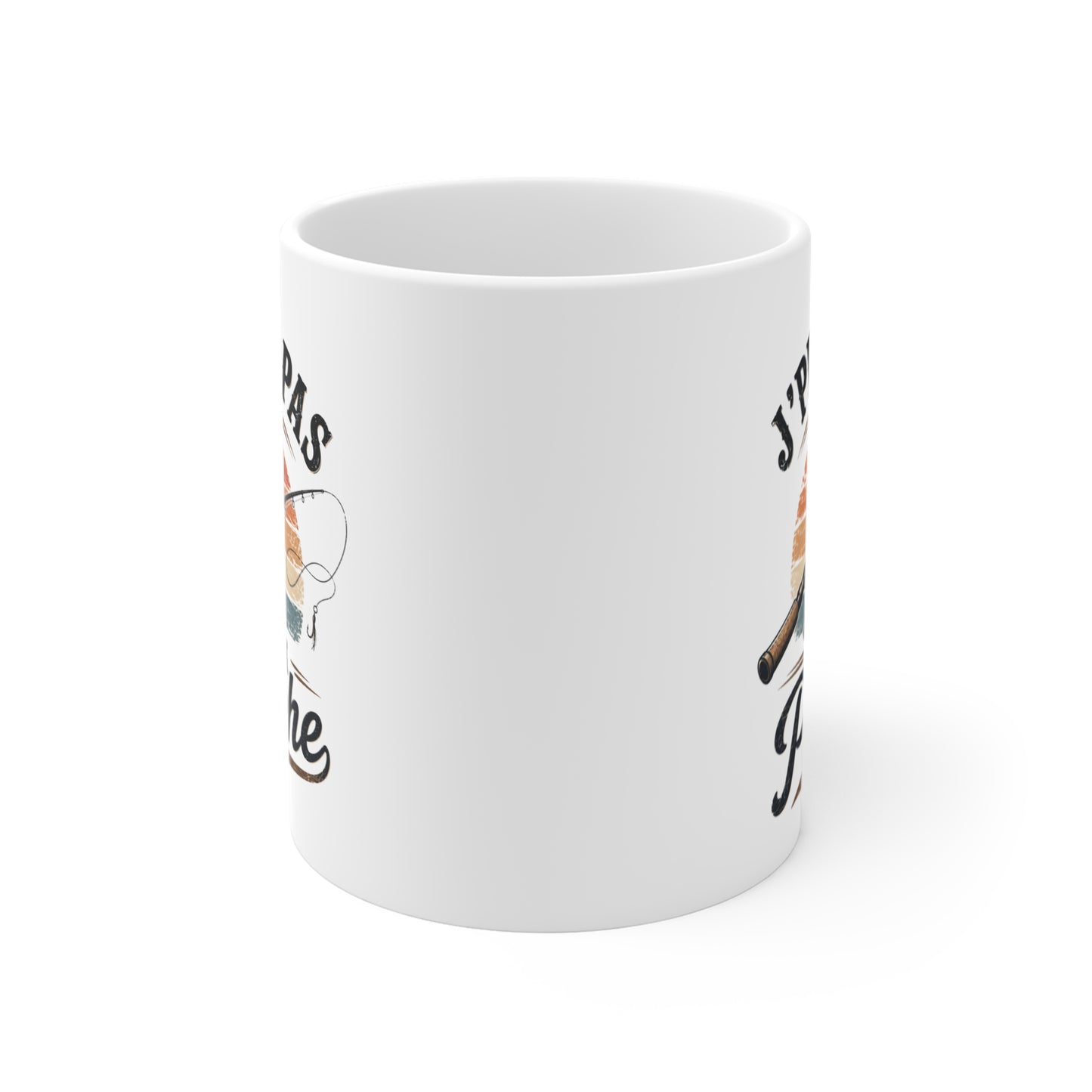 Tasse J’Peux Pas J’Ai Pêche – Mug Humour Pêche Vintage – Cadeau Pêcheur Homme Femme 325ml