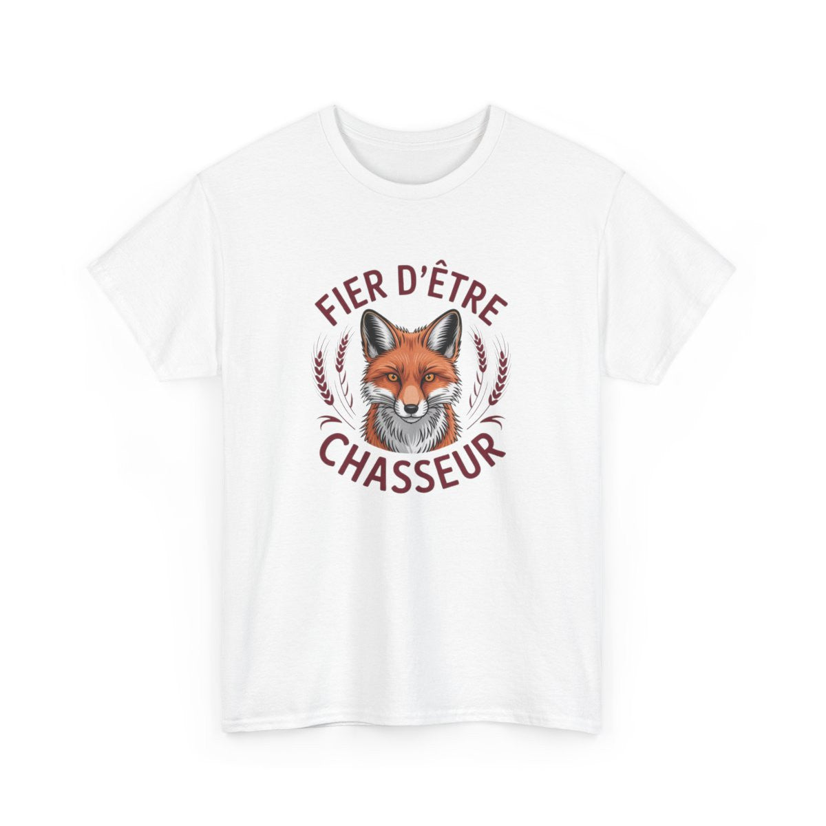 T-shirt Fier d’Être Chasseur – Visuel Renard Sauvage – Style Nature et Rural – Adulte
