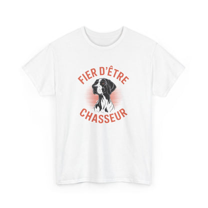 Tee-Shirt Chasseur Chien de Chasse – T-shirt Fier d’Être Chasseur – Pointer Braque Illustration