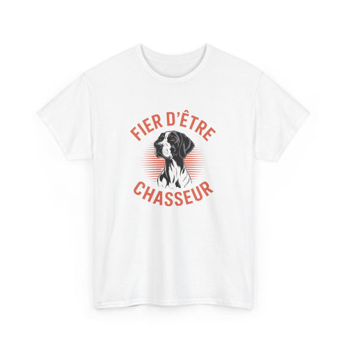 Tee-Shirt Chasseur Chien de Chasse – T-shirt Fier d’Être Chasseur – Pointer Braque Illustration