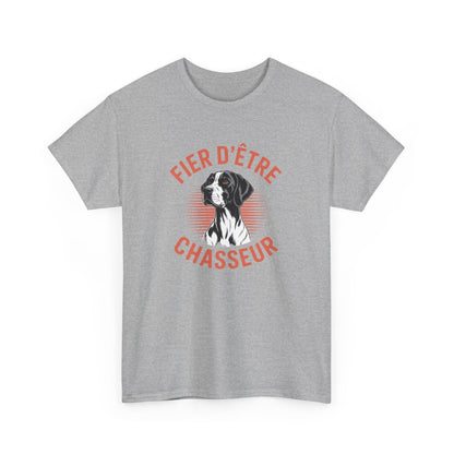 Tee-Shirt Chasseur Chien de Chasse – T-shirt Fier d’Être Chasseur – Pointer Braque Illustration
