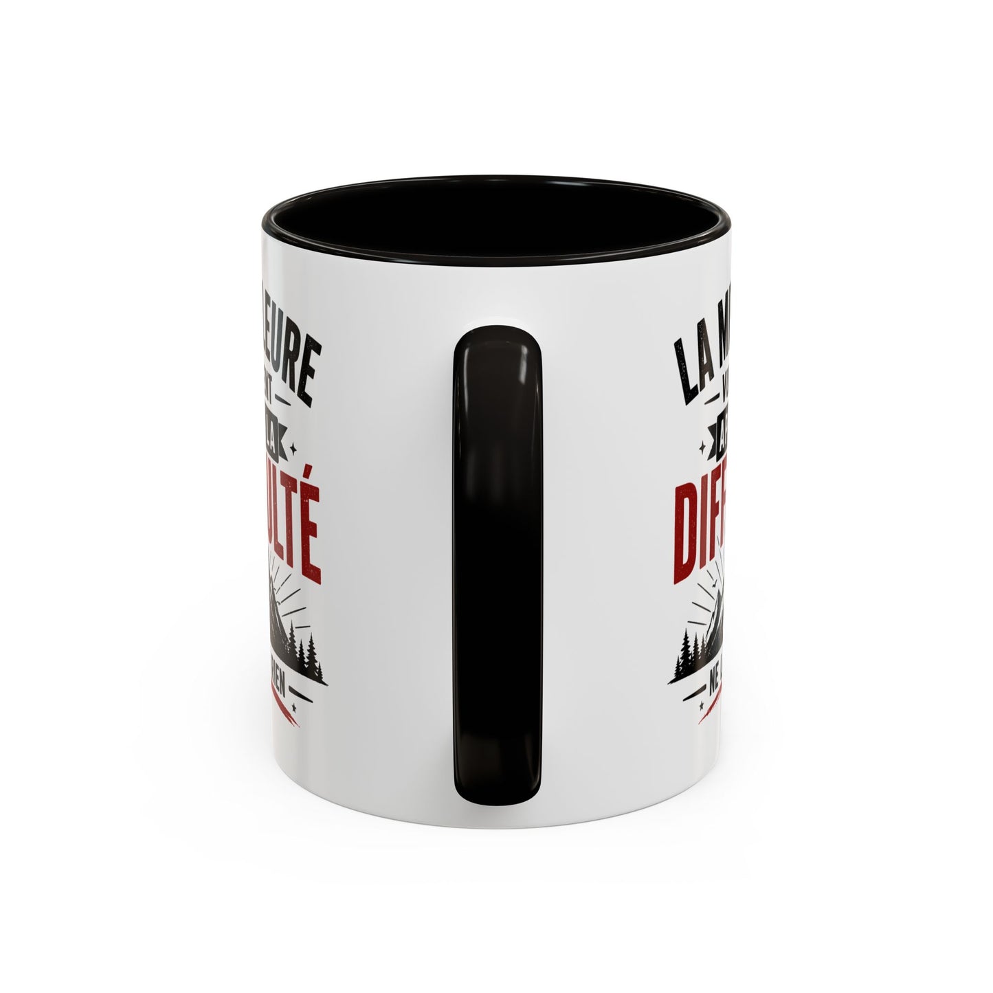 Mug Citation Motivation – La Meilleure Vue Vient Après la Difficulté – Cadeau Inspirant Sport Dépassement de Soi 325ml