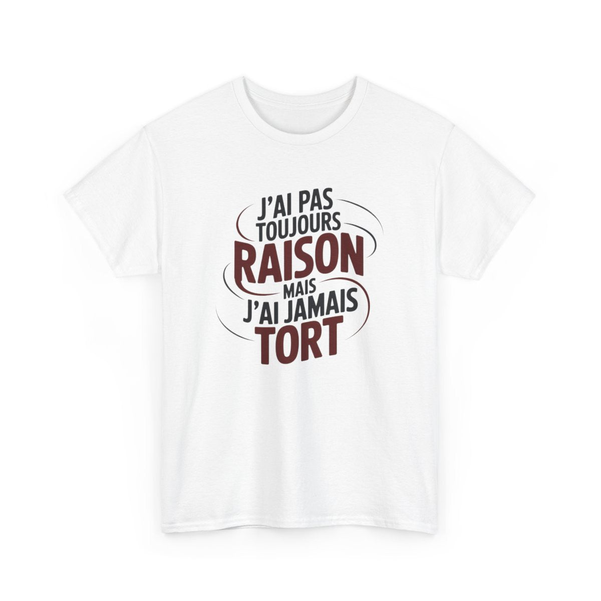 Tee-Shirt J’ai Pas Toujours Raison – T-shirt Blanc ou Gris Coton – Phrase Humour – Cadeau Original Confiant et Drôle