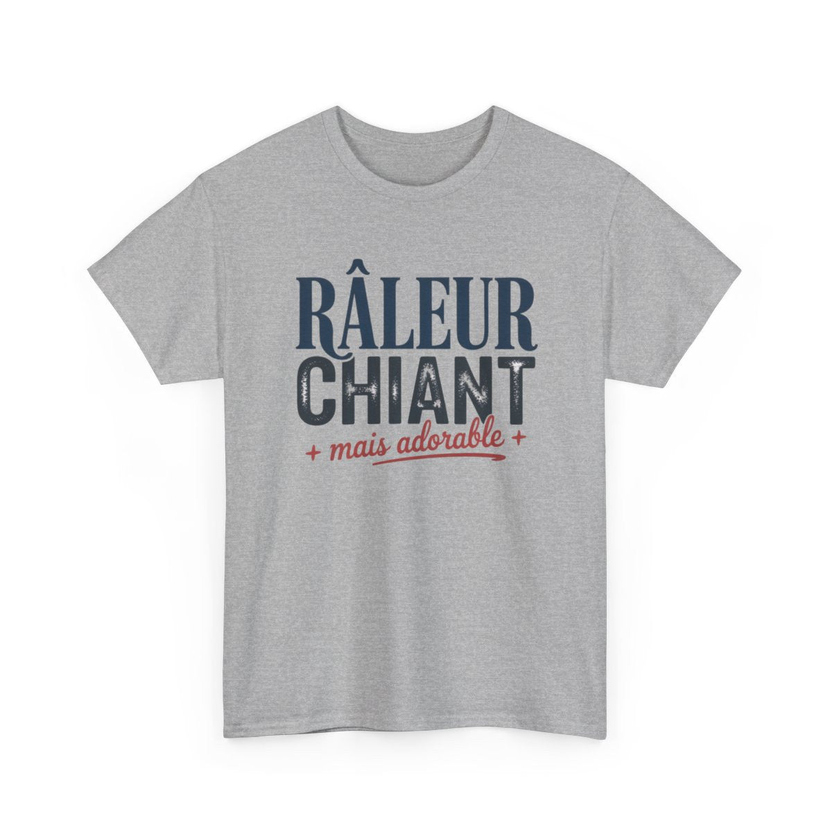 T-shirt Homme Râleur Chiant Adorable – Tee Shirt Humour Blanc ou Gris – Idée Cadeau Drôle Adulte Original