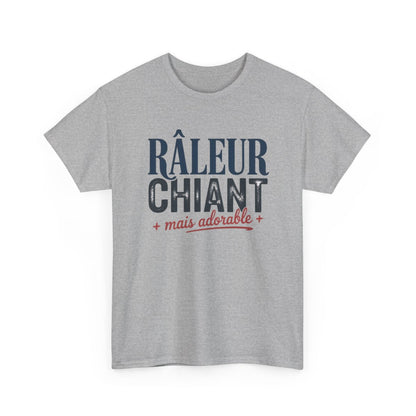 T-shirt Homme Râleur Chiant Adorable – Tee Shirt Humour Blanc ou Gris – Idée Cadeau Drôle Adulte Original