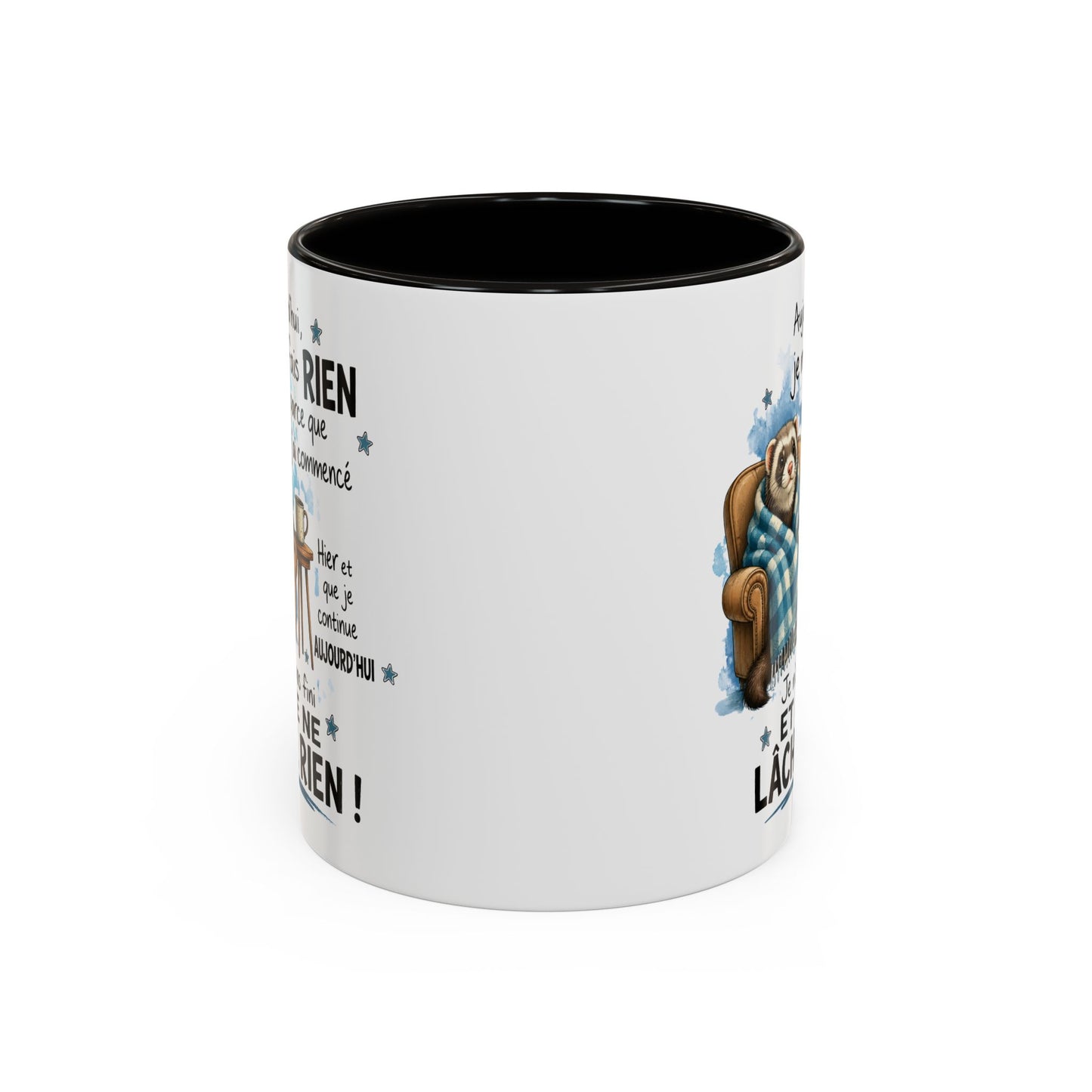 Tasse Furet Homme et Femme – Mug Humour Fatigue Paresse Repos – Cadeau Original Amusant pour Collègue Ami 325 ml