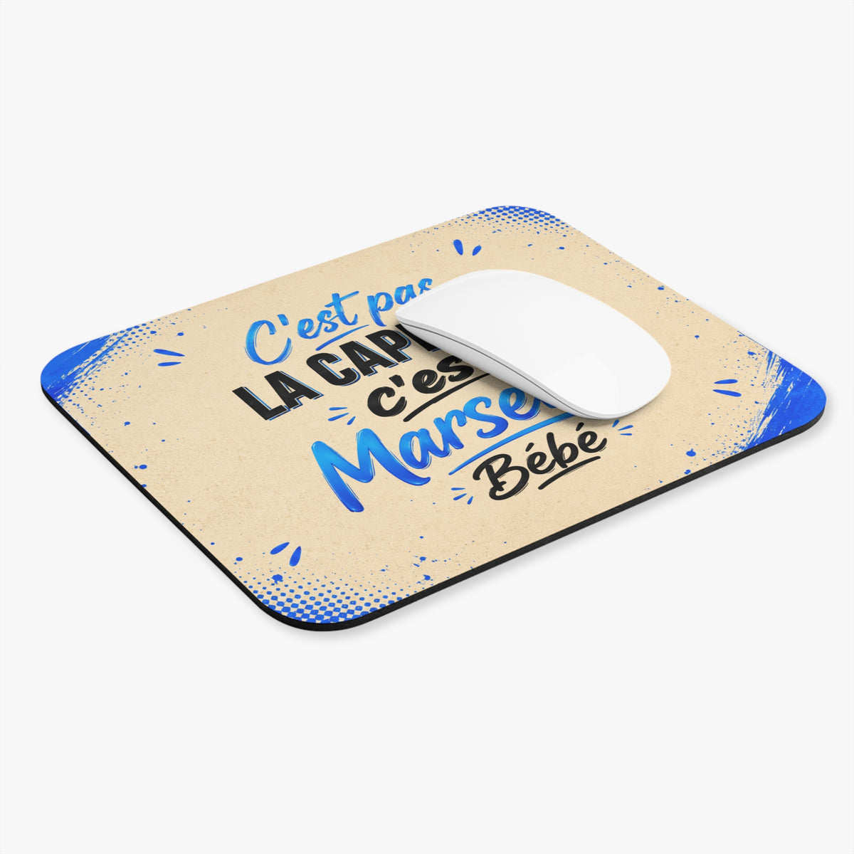 Tapis de Souris 22x18cm C’est Pas la Capitale C’est Marseille Bébé – Humour Marseillais – Cadeau Drôle Original
