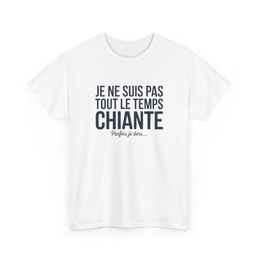 T-shirt Femme Drôle Je Ne Suis Pas Chiante Tee Shirt Humour Parfois Je Dors Blanc ou Gris Sport Idée Cadeau Rigolo