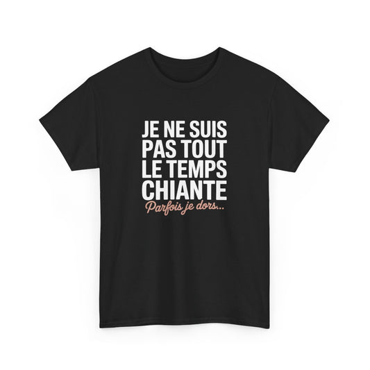 T-shirt Femme Noir Je Ne Suis Pas Chiante  Tee Shirt Humour Drôle Parfois Je Dors  Idée Cadeau Rigolo