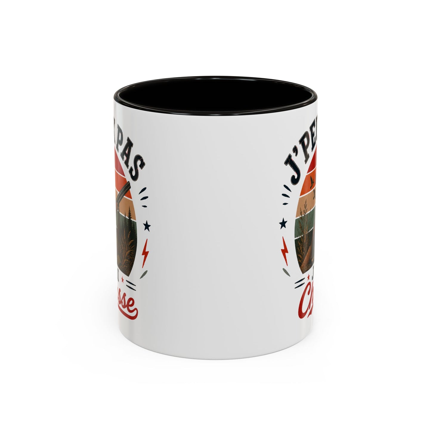 Tasse J’Peux Pas J’Ai Chasse – Mug Humour Chasseur Vintage – Cadeau Passion Chasse 325ml