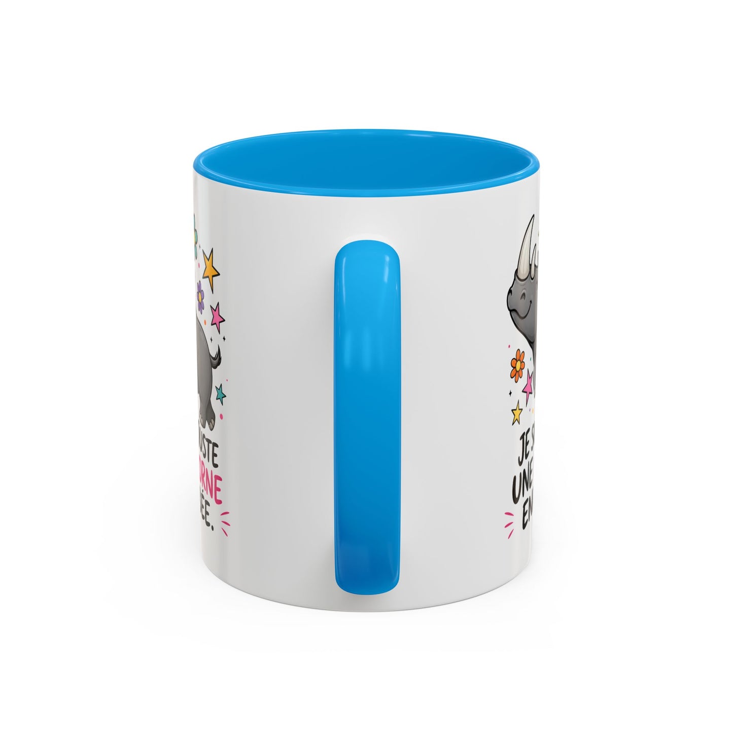 Mug Femme Humoristique – Tasse Rhinocéros Licorne – Idée Cadeau Originale Anniversaire Amie Collègue – 325 ml Noir Bleu Rouge
