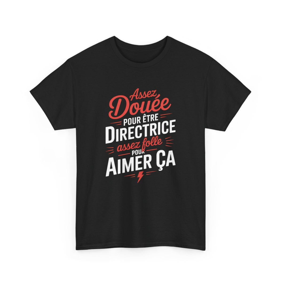 T-shirt Femme Directrice Noir  Tee-shirt Citation Travail  Assez Douée pour Être Directrice Coton S-3XL
