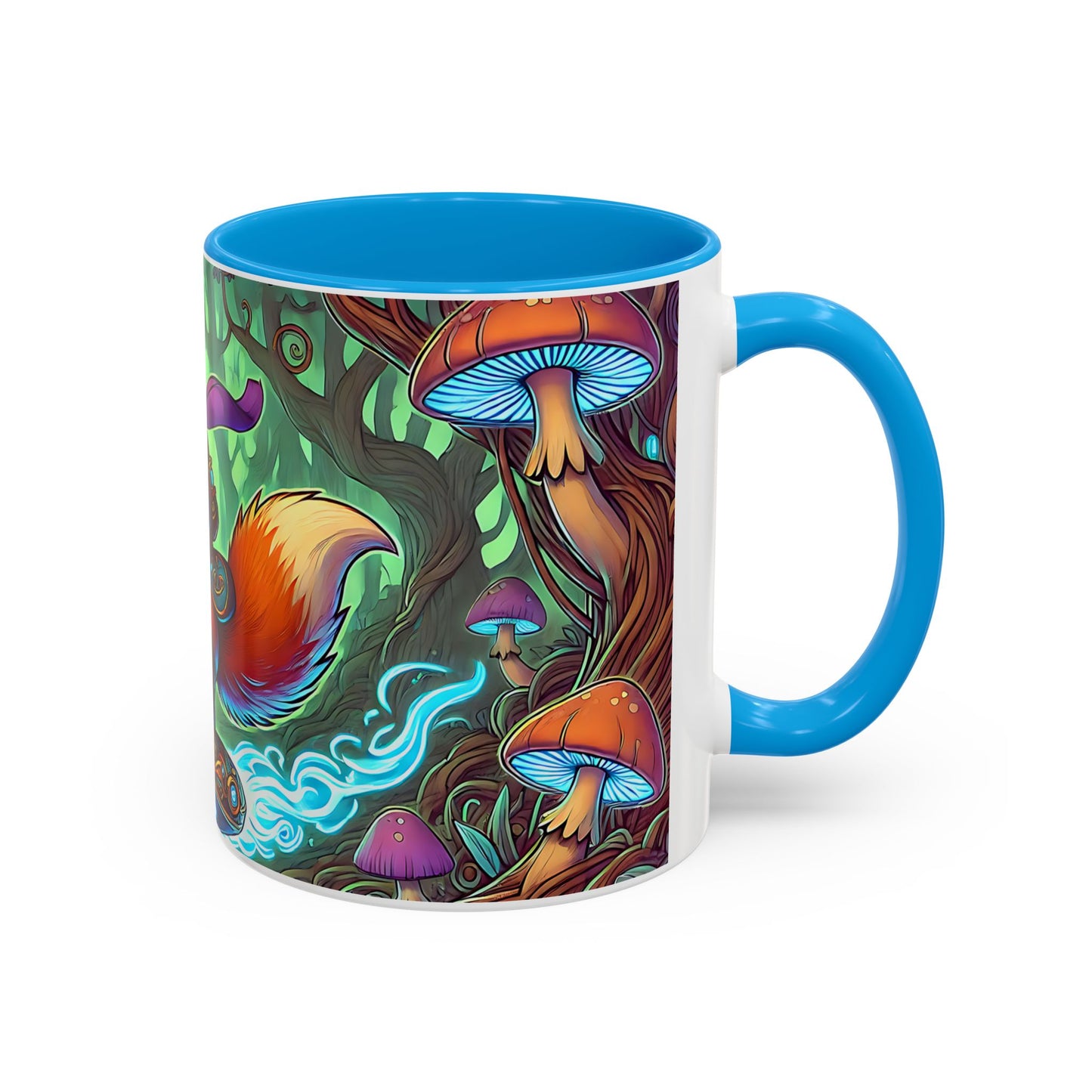 Mug Renard Steampunk – Tasse Fantasy avec Renard Aventurier et Hoverboard Magique – Cadeau Geek et Univers Fantastique 325ml
