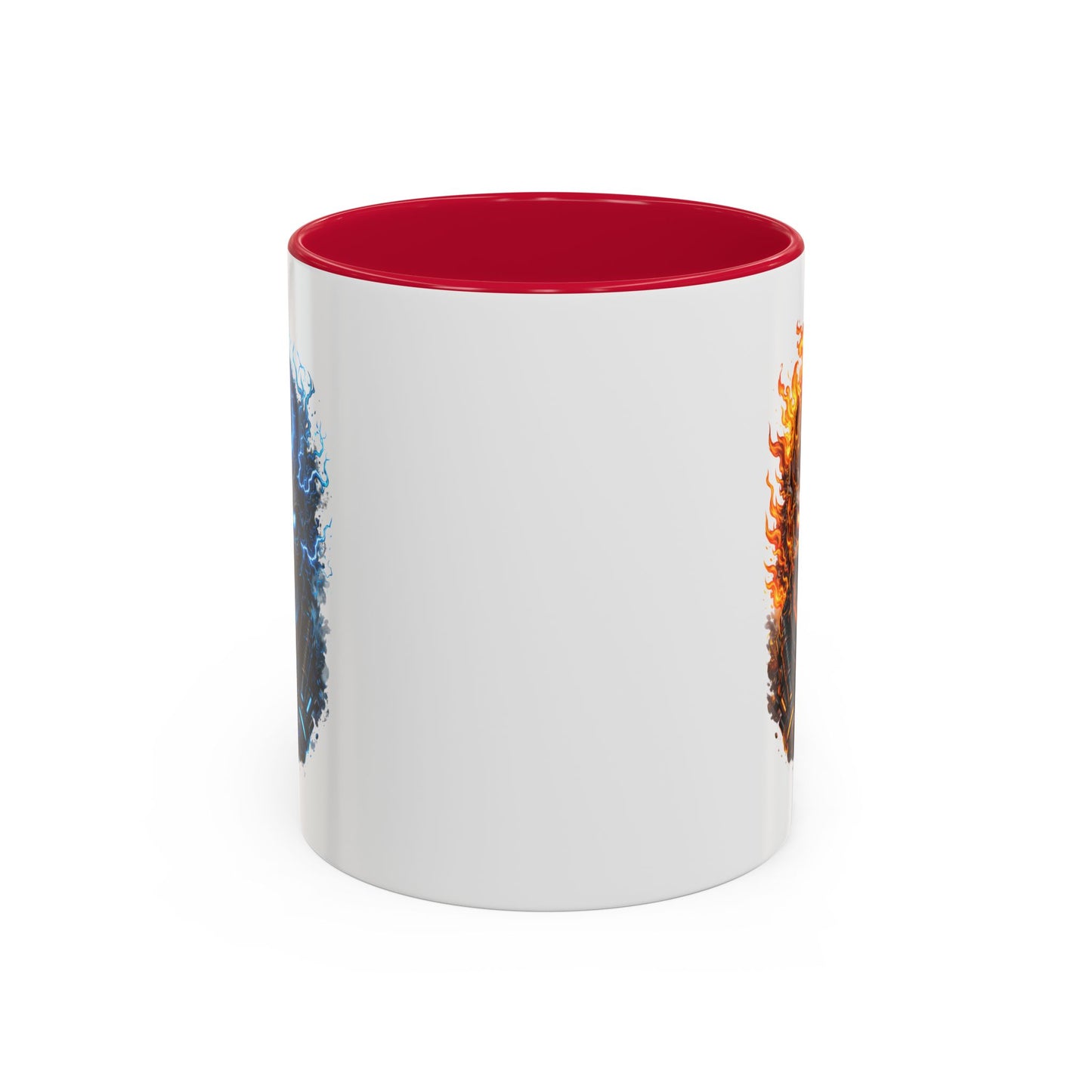 Tasse Crâne Feu et Glace – Mug Skull Dark Électrique Flamme – Cadeau Gamer Gothique Rock – Céramique 325ml
