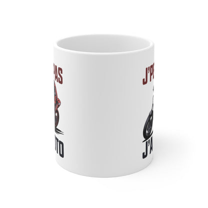 Tasse Motard Humour – Mug J’Peux Pas J’ai Moto – Cadeau Moto Homme Femme Passion 325ml Céramique