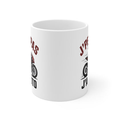 Tasse Femme Motarde – Mug J’Peux Pas J’Ai Moto – Cadeau Moto Girl Rider Passion 325ml Céramique