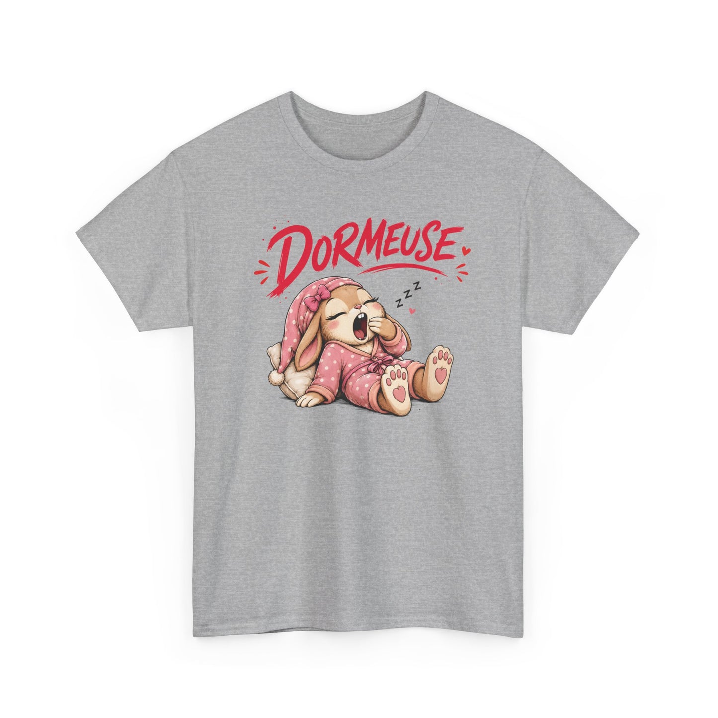 Tee-Shirt Dormeuse – Lapin Mignon Endormi – Cadeau Humour Femme Adulte Amatrice de Siestes