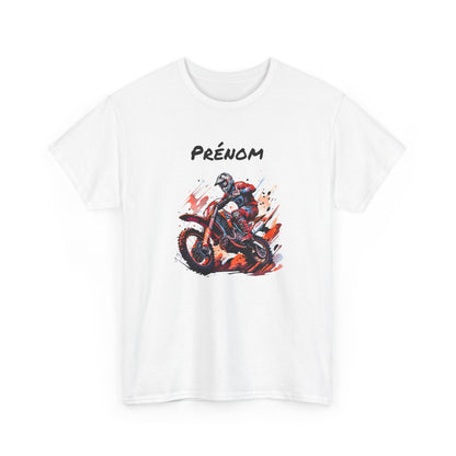 Tee-Shirt Motocross Adulte Personnalisable  Pilote Moto Cross Rouge T-Shirt Blanc ou Gris Sport Coton S à 3XL