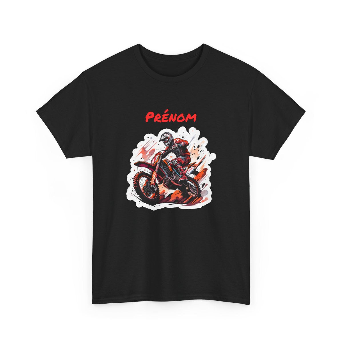 Tee-Shirt Motocross Personnalisable Prénom T-Shirt Noir Adulte Pilote Moto Cross  Cadeau Sport Mécanique Coton S à 3XL