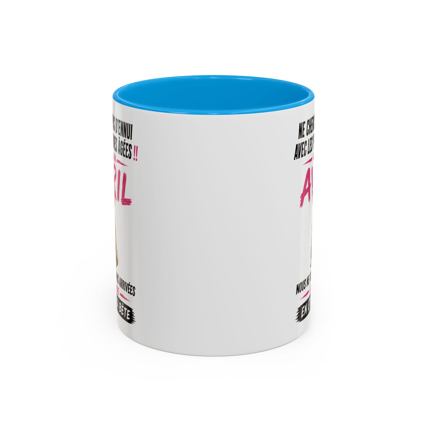 Tasse Humour Personnes Nées en Avril – Mug Lapin Drôle Senior Retraité – Cadeau Anniversaire Homme Femme 325ml