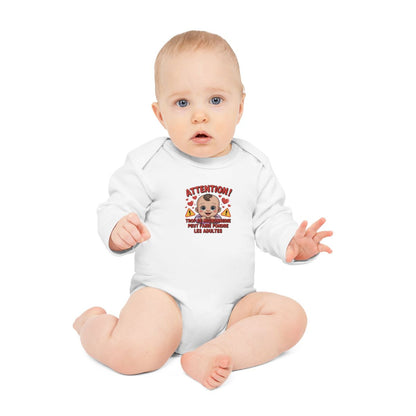 Body Bébé Humour Avertissement – Trop Mignon Pour Être Vrai – Cadeau Drôle Naissance – Coton Blanc Manches Longues