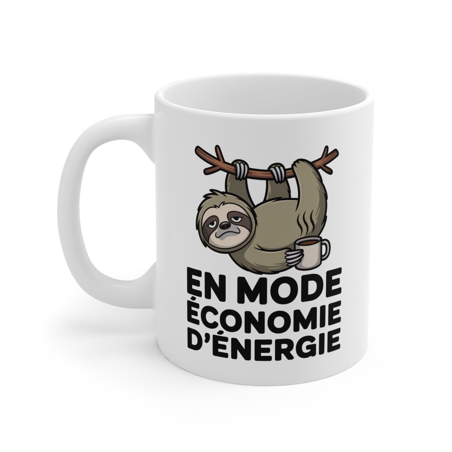 Tasse En Mode Économie d’Énergie – Mug Paresseux Humour Café – Cadeau Drôle Homme Femme 325ml