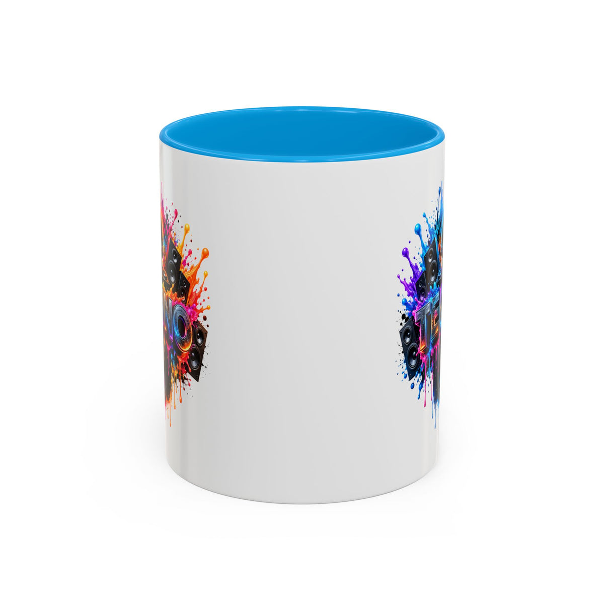 Mug Techno DJ Coloré – Tasse Musique Électronique avec Platines et Enceintes – Cadeau Original Amateur de Techno et de Soirées