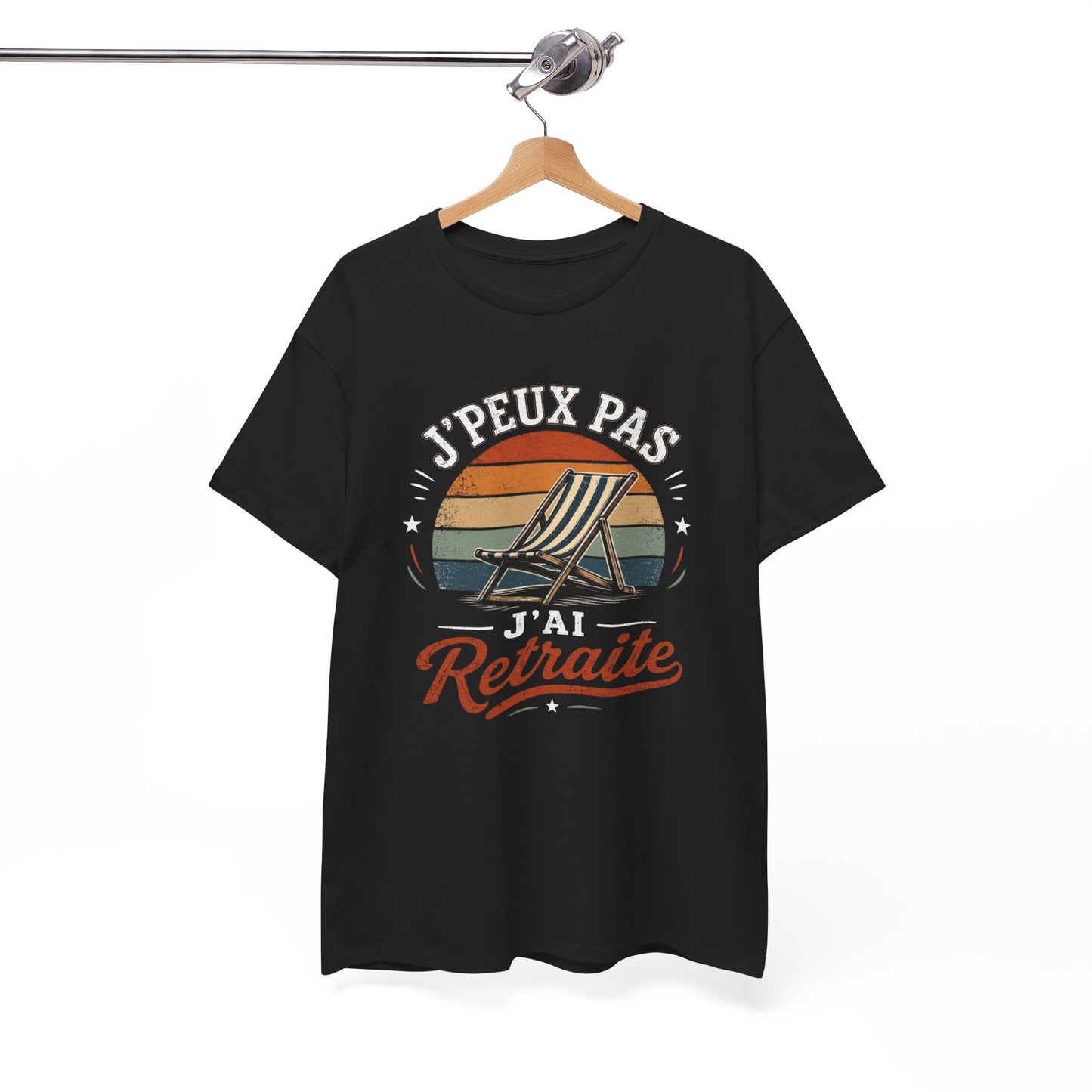 T-Shirt Retraite Humour Homme Femme – J’Peux Pas J’Ai Retraite – Tee Shirt Retraité Vintage Cadeau Départ Retraite Senior Pensionné